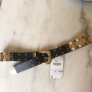 Gold chain zara belt